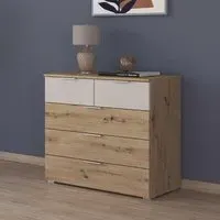 Monza 5 Drawer Chest - Artisan Oak, Champagne