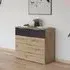 Monza 5 Drawer Chest - Artisan Oak, Metallic Dark Grey