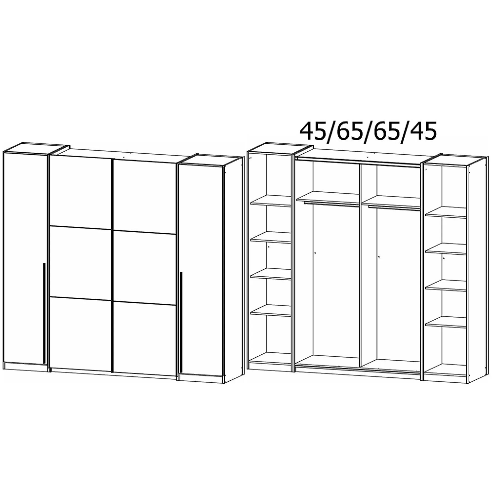 Mood 225cm 4 Door Wardrobe - Alpine White