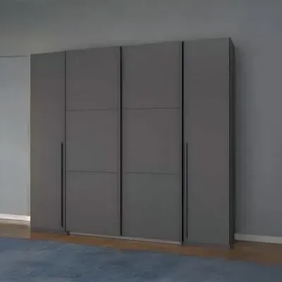 Mood 225cm 4 Door Wardrobe - Metallic Dark Grey