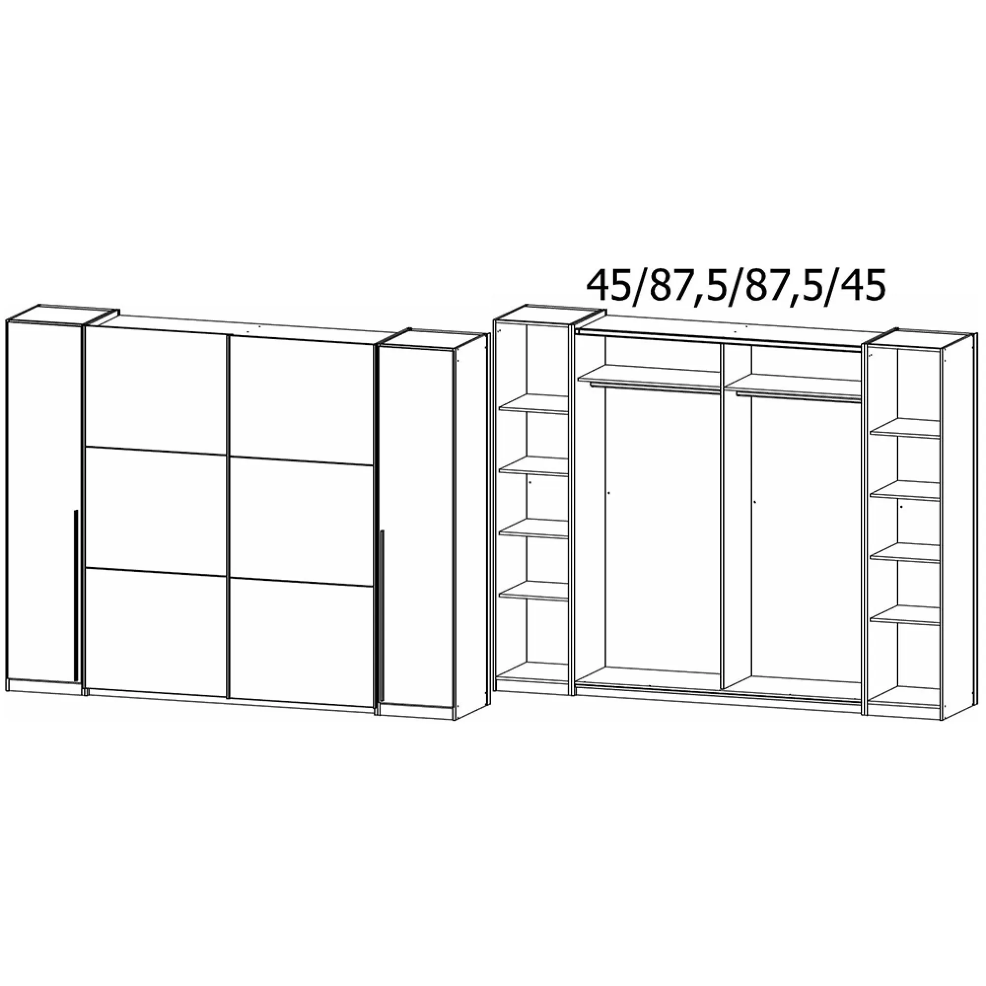 Mood 268cm 4 Door Wardrobe - Artisan Oak