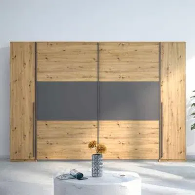 Mood 268cm 4 Door Wardrobe - Artisan Oak
