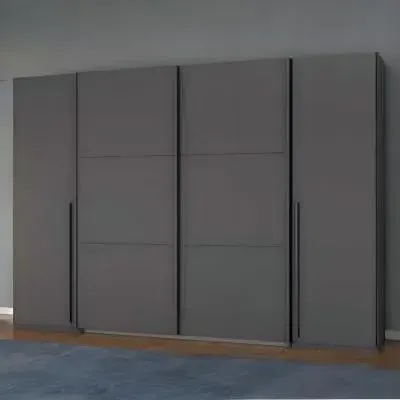 Mood 268cm 4 Door Wardrobe - Metallic Dark Grey