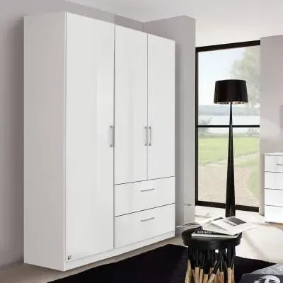 Morella 3 Door Wardrobe with Drawer - Alpine White image