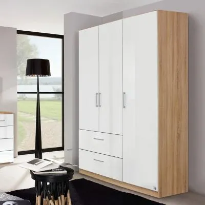 Morella 3 Door Wardrobe with Drawer - Sonoma Oak