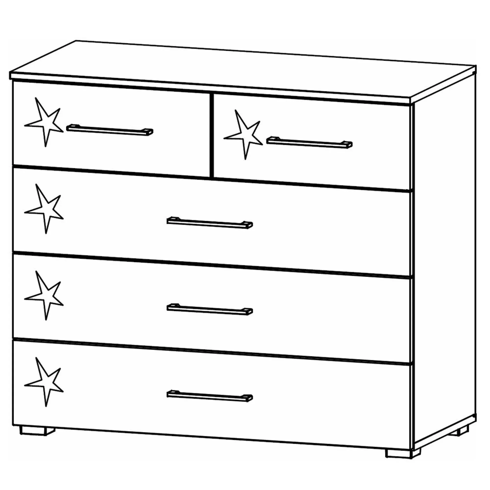 Morella 3+2 Drawer Chest - Alpine White