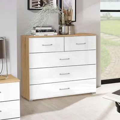 Morella 3+2 Drawer Chest - Sonoma Oak