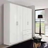 Morella 4 Door Wardrobe with Drawer - Alpine White