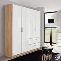 Morella 4 Door Wardrobe with Drawer - Sonoma Oak