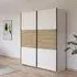 Neo 175cm 2 Door Sliding Wardrobe - Alpine White, Artisan Oak