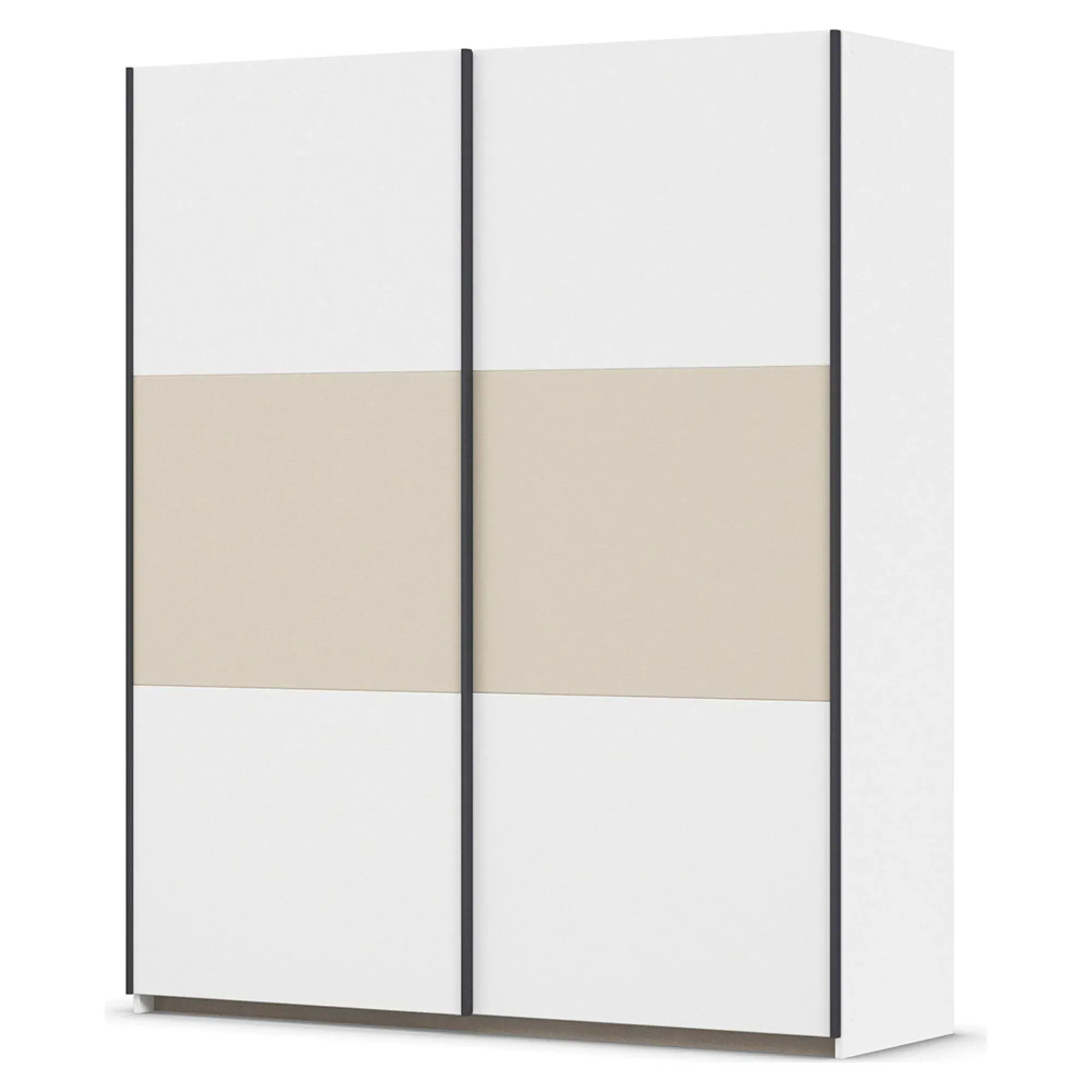 Neo 175cm 2 Door Sliding Wardrobe - Alpine White, Champagne
