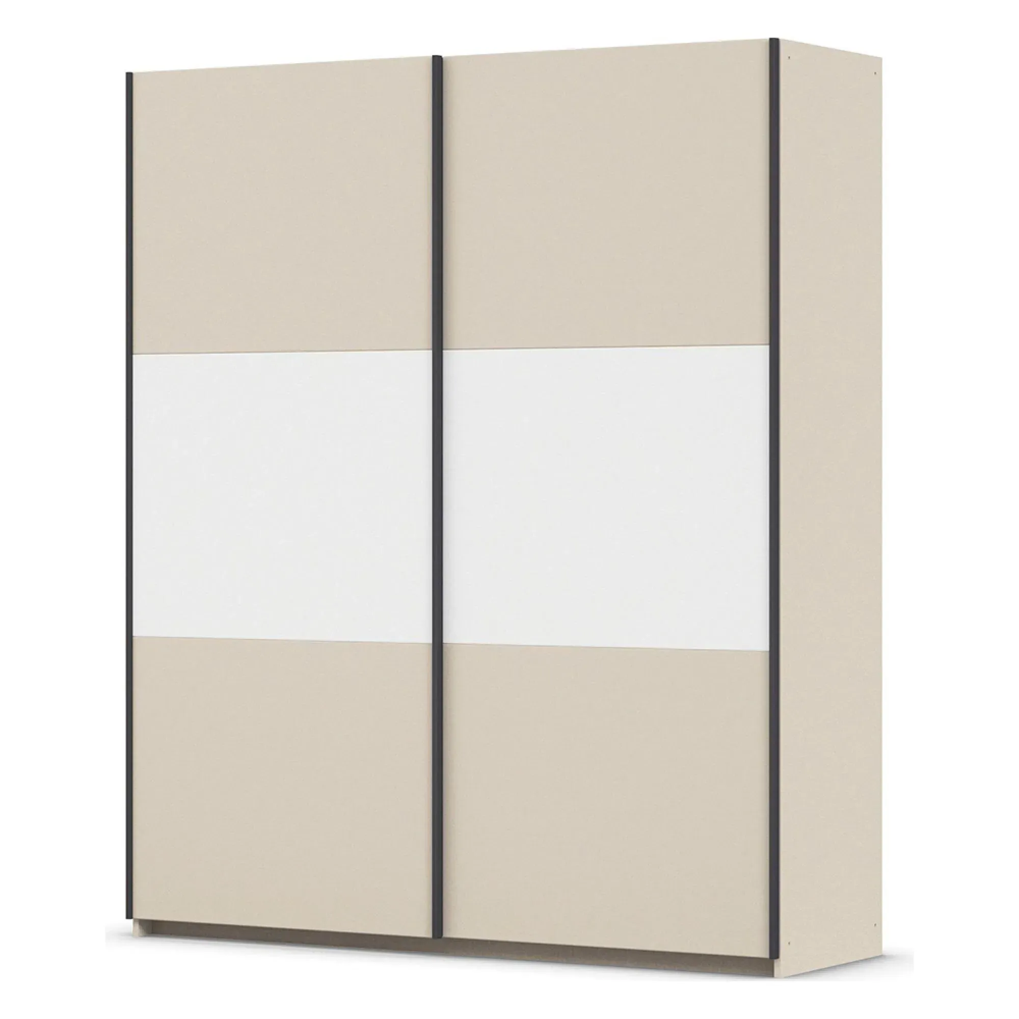 Neo 175cm 2 Door Sliding Wardrobe - Champagne, Alpine White