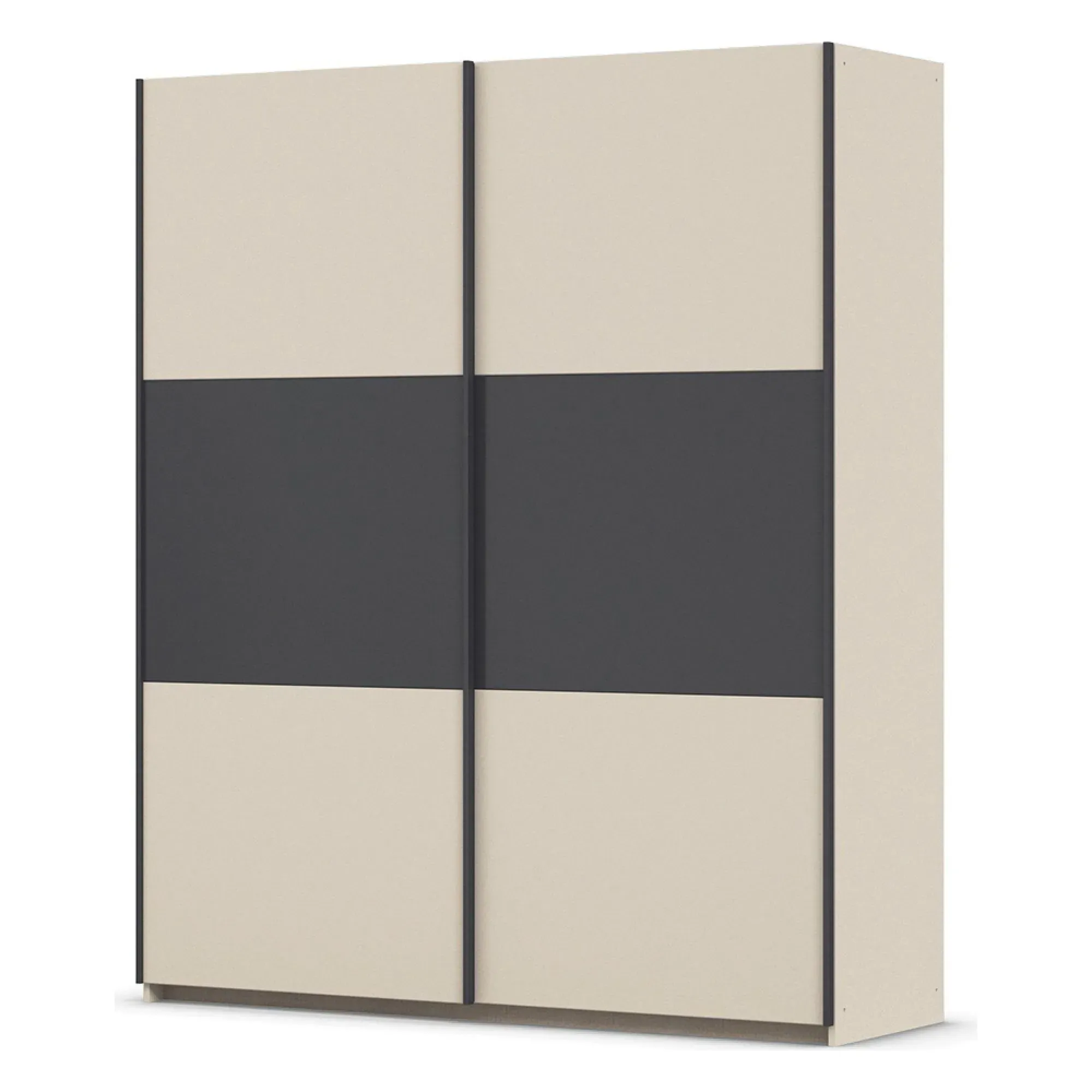 Neo 175cm 2 Door Sliding Wardrobe - Champagne, Metallic Grey