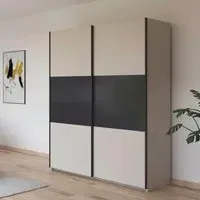 Neo 175cm 2 Door Sliding Wardrobe - Champagne, Metallic Grey