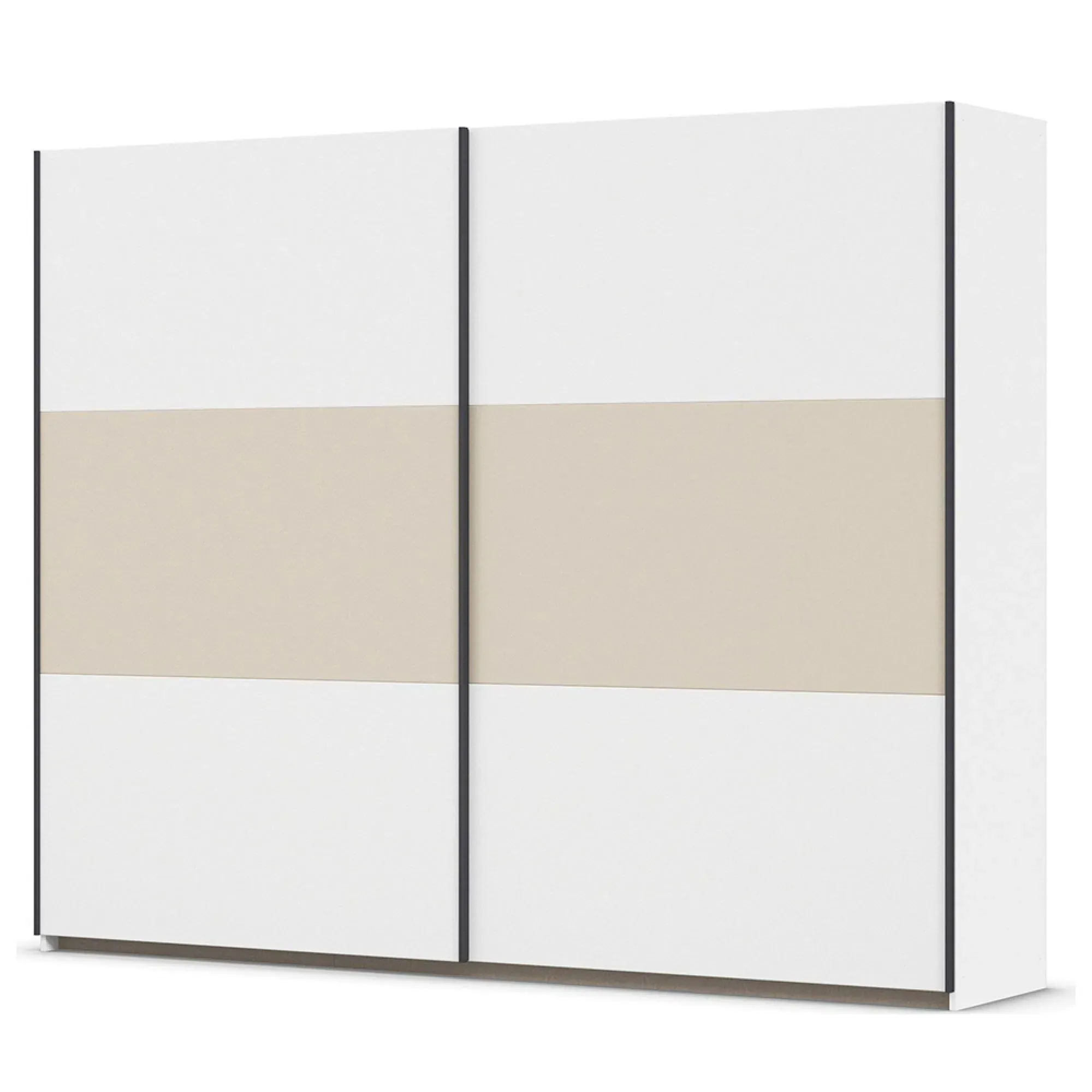 Neo 2 Door Sliding Wardrobe - Alpine White, Champagne