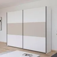 Neo 2 Door Sliding Wardrobe - Alpine White, Champagne