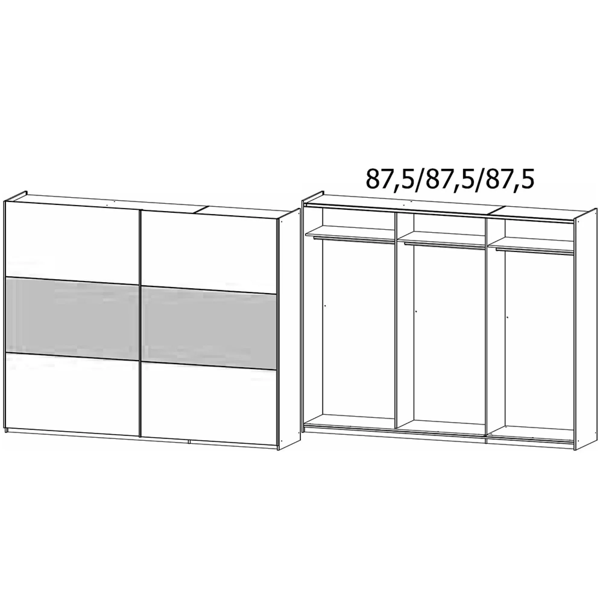 Neo 2 Door Sliding Wardrobe - Artisan Oak, Metallic Dark Grey