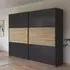 Neo 2 Door Sliding Wardrobe - Metallic Dark Grey, Artisan Oak