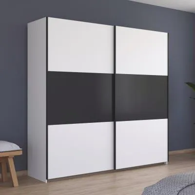 Neo 218cm 2 Door Sliding Wardrobe - Alpine White