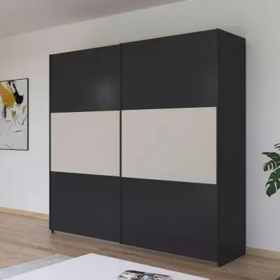 Neo 218cm 2 Door Sliding Wardrobe - Dark Grey