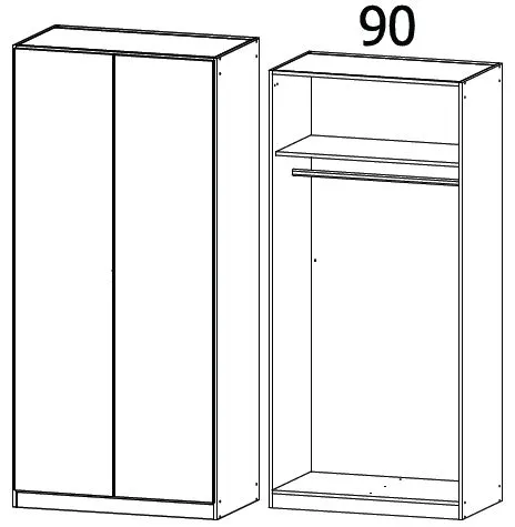 Ontario 2 Door Wardrobe - Metallic Grey