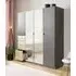 Ontario 4 Door Combi Wardrobe - Metallic Grey, Oak