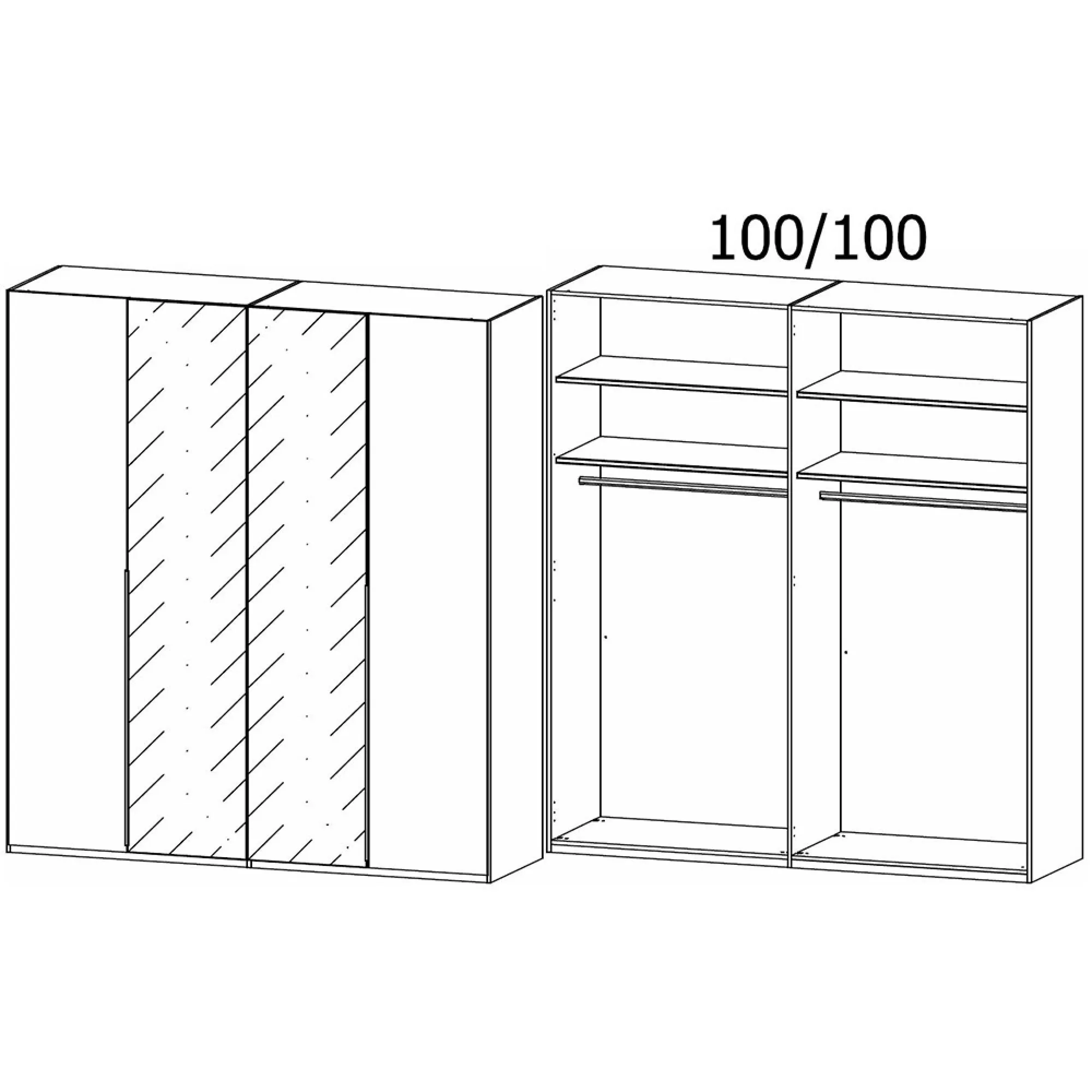 Paola 4 Door Wardrobe - Alpine White, Glass