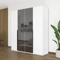 Paola 4 Door Wardrobe - Alpine White, Glass