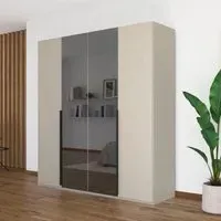 Paola 4 Door Wardrobe - Champagne, Glass