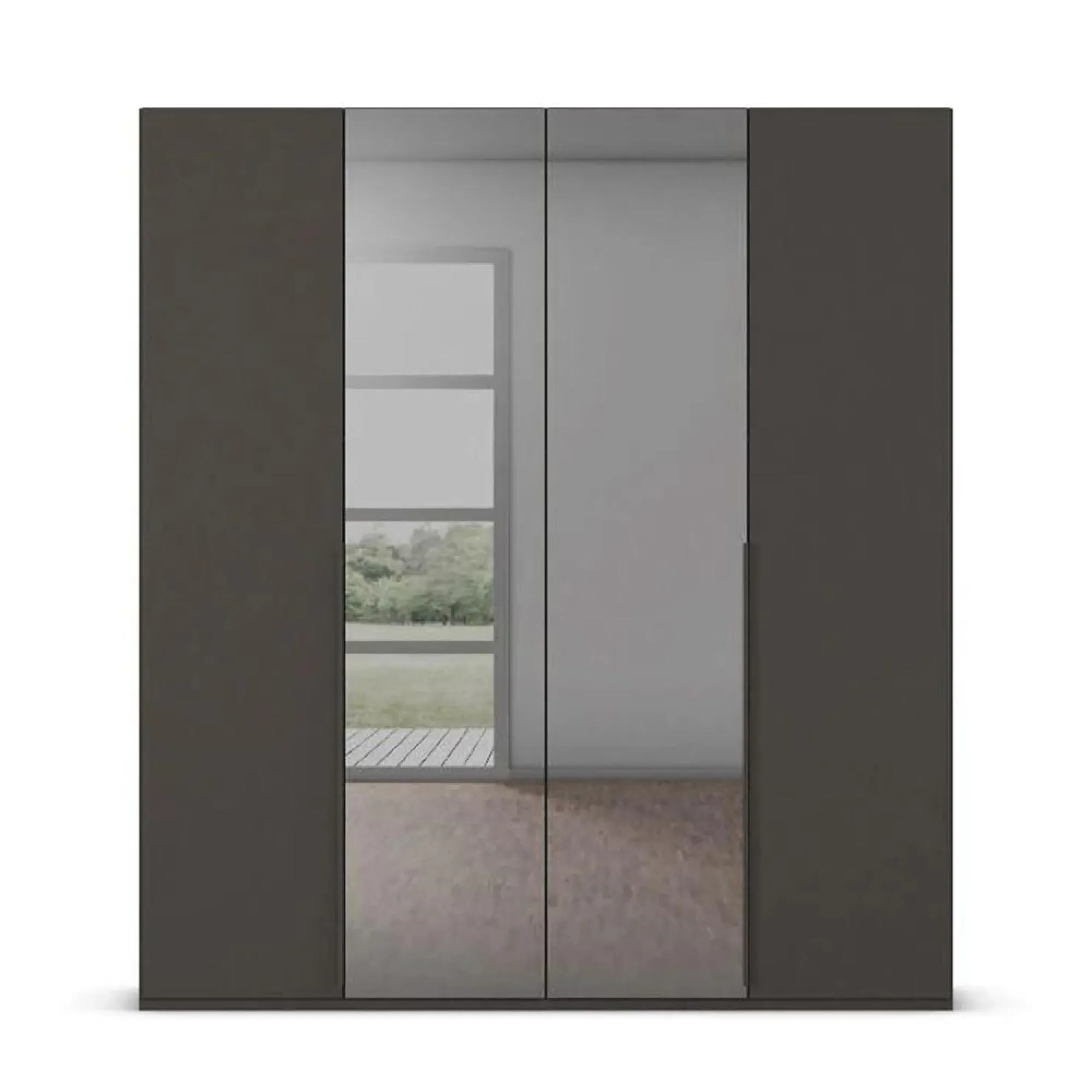 Paola 4 Door Wardrobe - Graphite, Glass