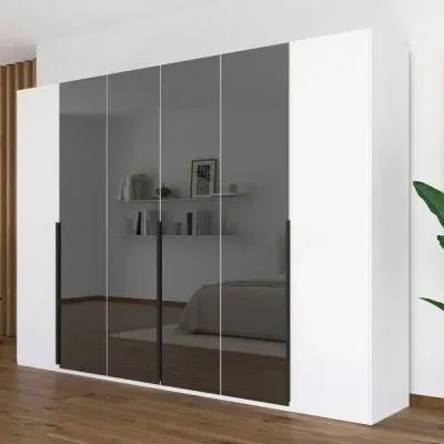Paola 6 Door Wardrobe - Alpine White, Glass image
