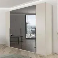 Paola 6 Door Wardrobe - Champagne, Glass