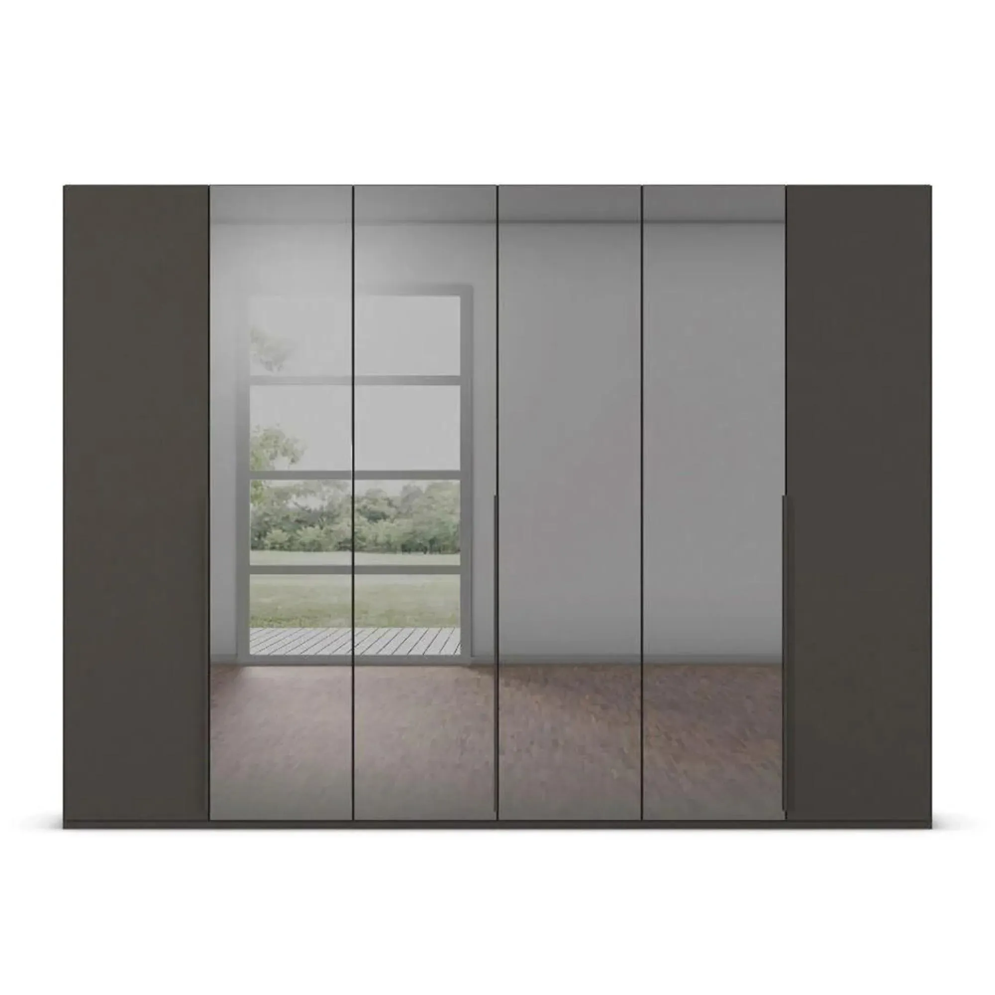 Paola 6 Door Wardrobe - Graphite, Glass