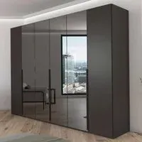 Paola 6 Door Wardrobe - Graphite, Glass