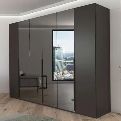 Paola 6 Door Wardrobe - Graphite, Glass