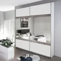 Penzberg 181cm 2 Door Sliding Wardrobe with Mirror - White