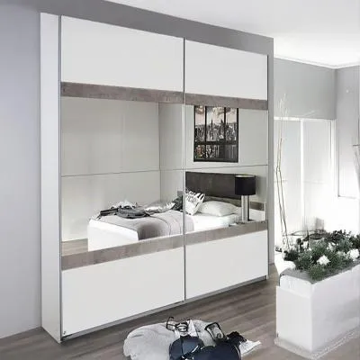 Penzberg 181cm 2 Door Sliding Wardrobe with Mirror - White