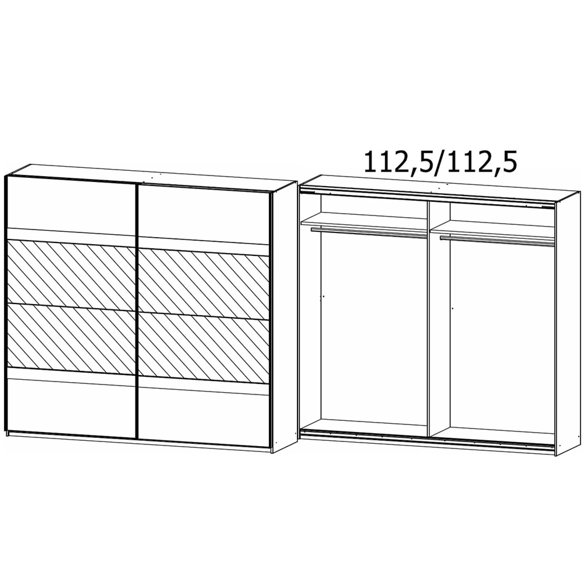 Penzberg 226cm 2 Door Sliding Wardrobe with Mirror - Grey