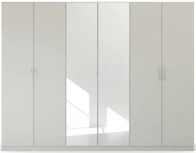 Pure Quadra-Spin 6 Door Mirror Wardrobe - Grey