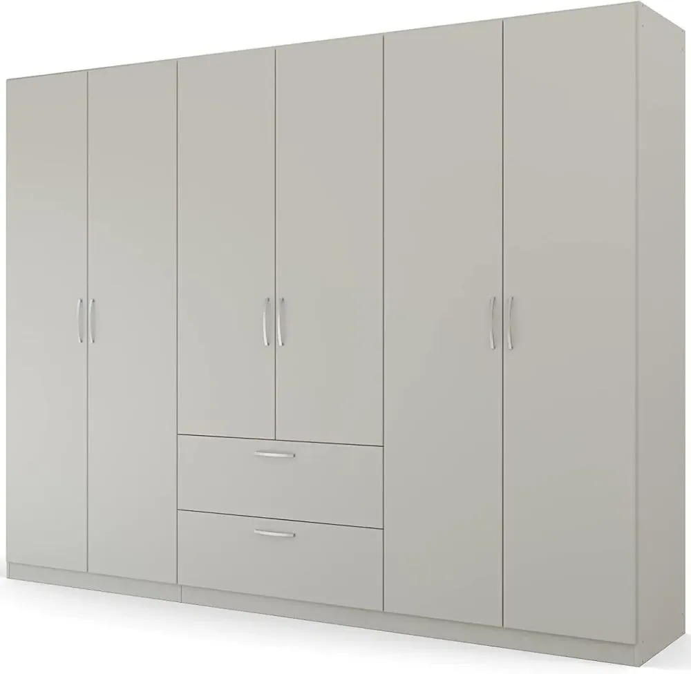 Pure Quadra-Spin 6 Door Wardrobe with Drawers - Grey