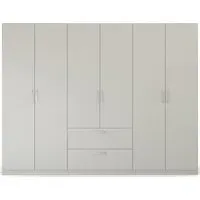 Pure Quadra-Spin 6 Door Wardrobe with Drawers - Grey