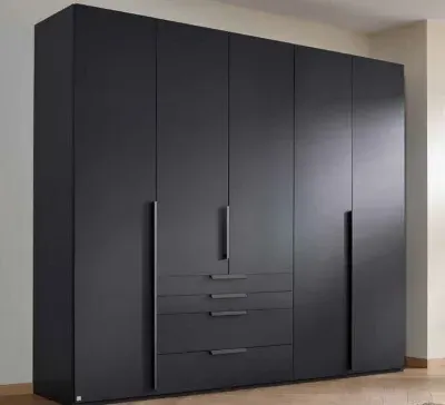 Purisma 251cm 5 Door Wardrobe with Drawers - Graphite