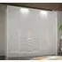 Purisma 251cm Glass 5 Door Wardrobe with Drawers - Silk Grey
