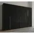 Purisma 6 Door Wardrobe - Graphite, Basalt Glass