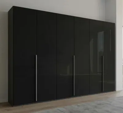 Purisma 6 Door Wardrobe - Graphite, Basalt Glass image