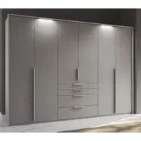 Purisma 6 Door Wardrobe with Drawers - Silk Grey