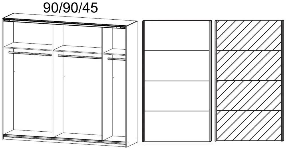 Quadra 2 Door Mirror Sliding Wardrobe - Sanremo Oak Light
