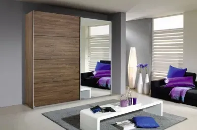 Quadra 2 Door Mirror Sliding Wardrobe - Sanremo Oak Light