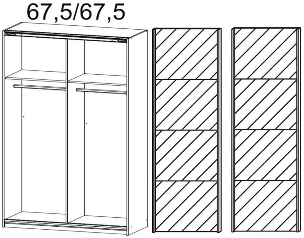 Quadra 2 Door Mirror Sliding Wardrobe - Silk Grey, Basalt Glass