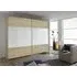 Quadra 2 Door Sliding Wardrobe - Oak, White Glass